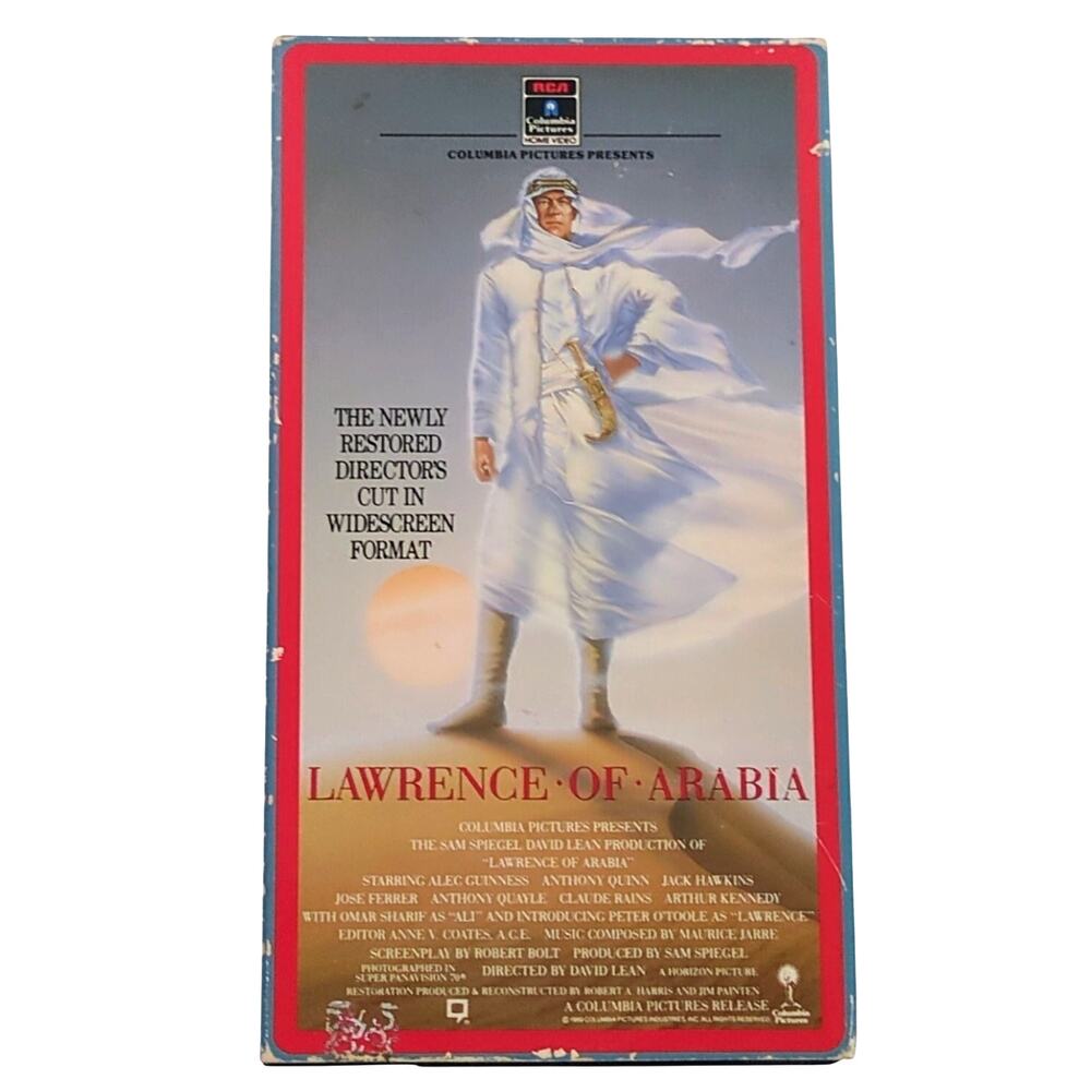 Lawrence of Arabia VHS 2 Tape Box Set RCA 1990 Restored Letterbox Edition